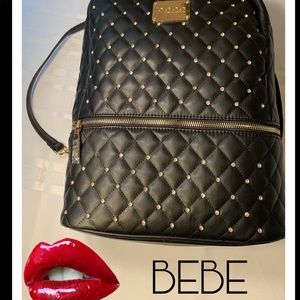 Bebe black & gold studded backpack 🎒💋